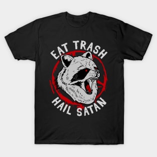 Eat Trash Hail Satan T-Shirt I Pentagram Possum T-Shirt